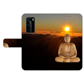 Huawei P40 Pro Handy Hülle Tasche mit Frieden buddha Bilddruck Etui