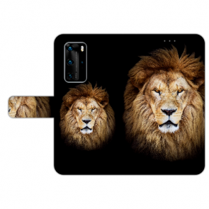 Huawei P40 Pro Schutzhülle Handy Tasche mit Bilddruck LöwenKopf