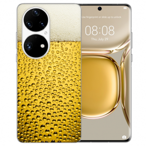 Huawei P50 Schutzhülle Silikon TPU Handy Hülle mit Bilddruck Bier