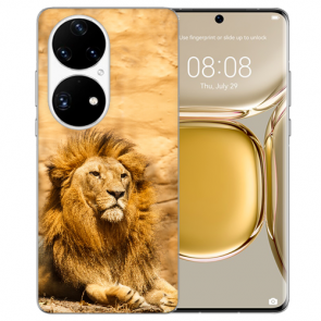 Schutzhülle Silikon TPU Handy Hülle für Huawei P50 mit Bilddruck Löwe