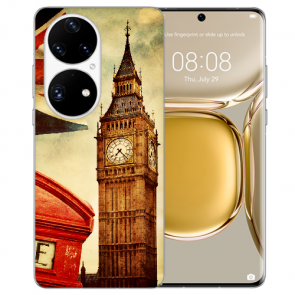 Huawei P50 Schutzhülle Silikon TPU Handy Hülle mit Bilddruck Big Ben London
