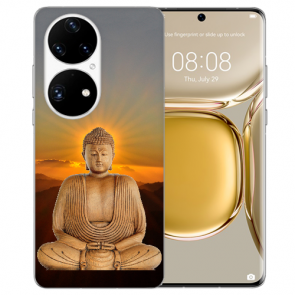 Huawei P50 Schutzhülle Silikon TPU Handy Hülle mit Frieden buddha Fotodruck 