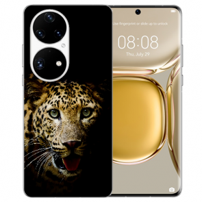 Schutzhülle Silikon TPU Handy Hülle für Huawei P50 mit Bilddruck Leopard  