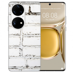 Silikon TPU für Huawei P50 Handy Hülle mit Fotodruck Weiße Mauer
