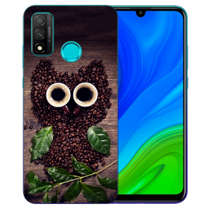 Huawei P Smart 2020 TPU Hülle mit Fotodruck Kaffee Eule Etui