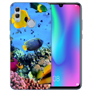 Huawei Honor 10 Lite Silikon TPU Hülle mit Fotodruck Korallenfische