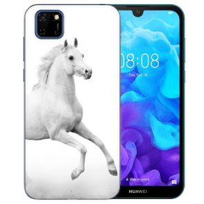 Huawei Y5P (2020) TPU Hülle mit Fotodruck Pferd Etui