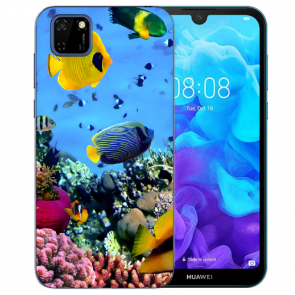 Huawei Y5P (2020) TPU Hülle mit Fotodruck Korallenfische Etui