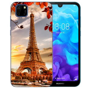 Huawei Y5P (2020) TPU Hülle mit Fotodruck Eiffelturm Etui