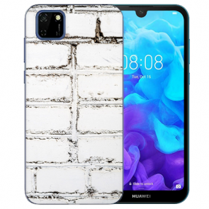 Huawei Y5P (2020) TPU Hülle mit Fotodruck Weiße Mauer Etui