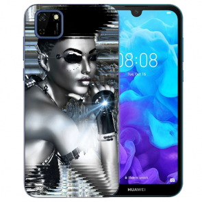 Huawei Y5P (2020) TPU Hülle mit Fotodruck Robot Girl Etui