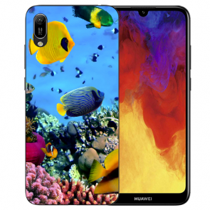 Huawei Y5 (2019) Silikon TPU Handy Hülle mit Bilddruck Korallenfische