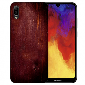 Huawei Y5 (2019) Silikon TPU Hülle mit Bilddruck Eichenholz -Optik