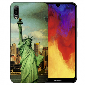 Huawei Y5 (2019) Silikon TPU Hülle mit Bilddruck Freiheitsstatue