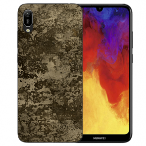 Huawei Y5 (2019) Silikon TPU Handy Hülle mit Bilddruck Braune Muster