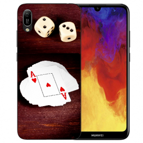 Huawei Y5 (2019) Silikon TPU mit Spielkarten-Würfel Bilddruck 