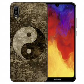 Huawei Y5 (2019) Silikon TPU Handy Hülle mit Bilddruck Yin Yang