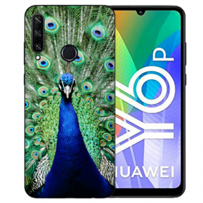 Huawei Y6P (2020) TPU Hülle mit Fotodruck Pfau Etui