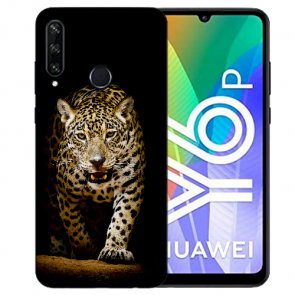 Huawei Y6P (2020) TPU Hülle mit Fotodruck Leopard bei der Jagd Etui