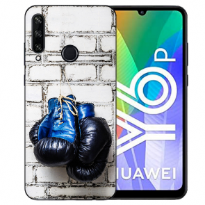 Huawei Y6P (2020) TPU Hülle mit Fotodruck Boxhandschuhe Etui