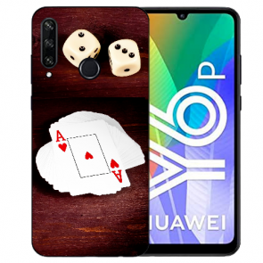 Huawei Y6P (2020) TPU Hülle mit Fotodruck Spielkarten-Würfel Etui