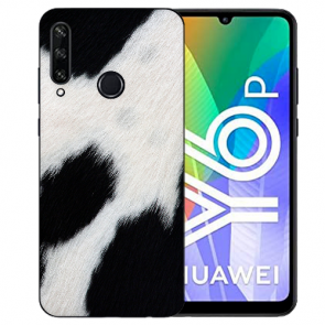 Huawei Y6P (2020) TPU Hülle mit Fotodruck Kuhmuster Etui