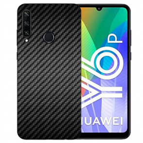 Huawei Y6P (2020) TPU Hülle mit Fotodruck Carbon Optik Etui
