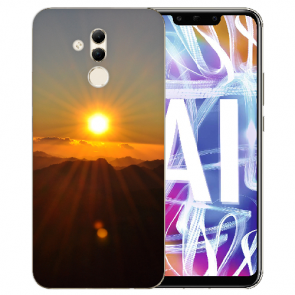 Huawei Mate 20 Lite Silikon TPU Handy Hülle mit Bilddruck Sonnenaufgang