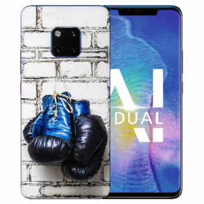 Huawei Mate 20 Pro Silikon TPU Schutzhülle mit Foto Druck Boxhandschuhe