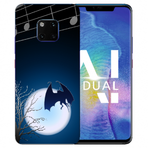 Huawei Mate 20 Pro Silikon TPU Hülle mit Fledermaus-mond Bilddruck 