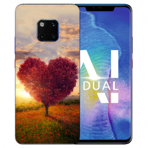 Huawei Mate 20 Pro Silikon TPU Hülle mit Herzbaum Bilddruck 