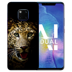 Huawei Mate 20 Pro Silikon TPU Schutzhülle mit Leopard Foto Druck