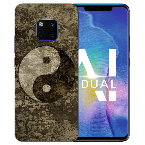 Silikon TPU Hülle mit Yin Yang Bilddruck für Huawei Mate 20 Pro Etui