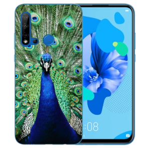 Silikon Schutzhülle TPU für Huawei P20 Lite 2019 mit Pfau Bilddruck