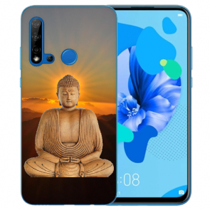 Huawei P20 Lite 2019 Silikon TPU Hülle mit Bilddruck Frieden buddha