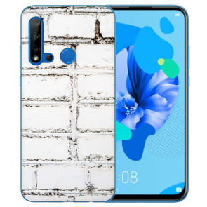 Huawei P20 Lite 2019 Schutzhülle Silikon TPU mit Bilddruck Weiße Mauer