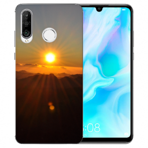 Huawei P30 Lite New Edition Silikon TPU Hülle mit Bilddruck Sonnenaufgang