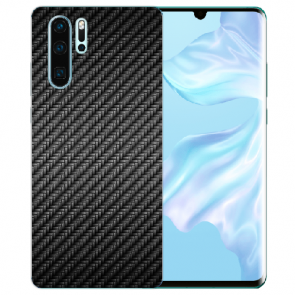 Huawei P30 Pro Silikon TPU Schutzhülle mit Bilddruck Carbon Optik 