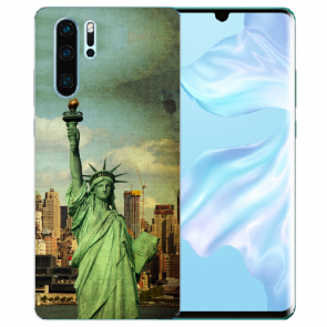 Huawei P30 Pro Silikon TPU Hülle mit Freiheitsstatue Bilddruck