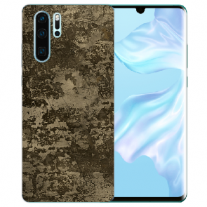 Huawei P30 Pro Silikon TPU Handy Hülle mit Bilddruck Braune Muster