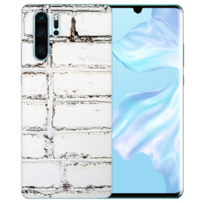 Huawei P30 Pro Silikon TPU Handy Hülle mit Bilddruck Weiße Mauer