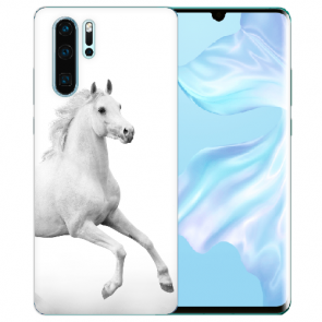 Huawei P30 Pro Silikon TPU Case Schutzhülle mit Pferd Namen Bilddruck