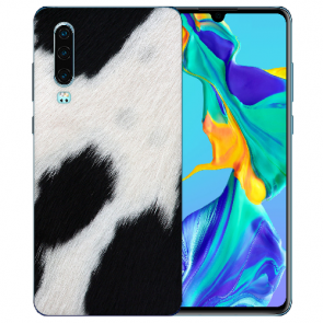 Huawei P30 Silikon TPU Handy Case Schutzhülle mit Bilddruck Kuhmuster