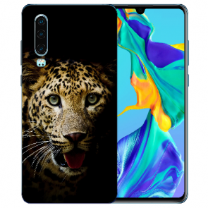 Huawei P30 Silikon TPU Case Schutzhülle mit Bilddruck Leopard
