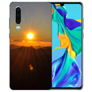 Silikon TPU Handy Hülle mit Bilddruck Sonnenaufgang für Huawei P30