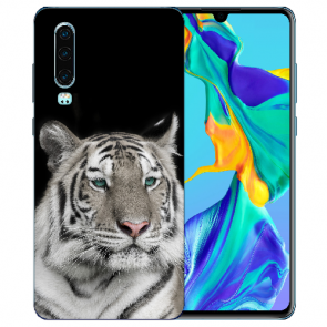 Huawei P30 Silikon TPU Case Schutzhülle mit Tiger Namen Bilddruck