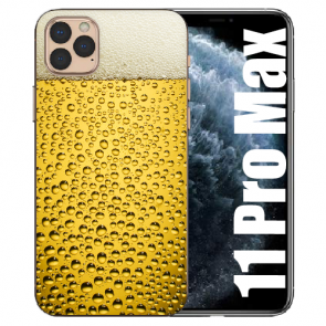 iPhone 11 Pro Max Handy Hülle Silikon TPU mit Bilddruck Bier Etui