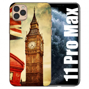 iPhone 11 Pro Max Handy Hülle Silikon TPU mit Bilddruck Big Ben London