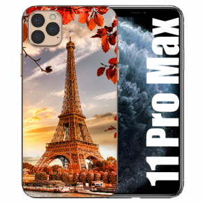 Handy Hülle Silikon TPU für iPhone 11 Pro Max mit Bilddruck Eiffelturm