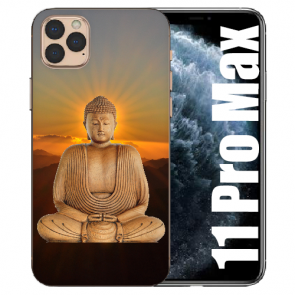 iPhone 11 Pro Max Handy Hülle Silikon TPU mit Bilddruck Frieden buddha